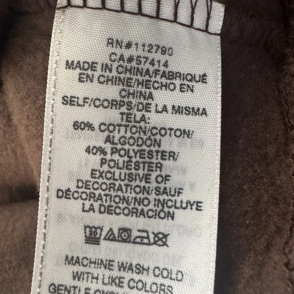 True Religion Buddha Embossed Graphic Brown Unisex Sm Crewneck Sweatshirt 42